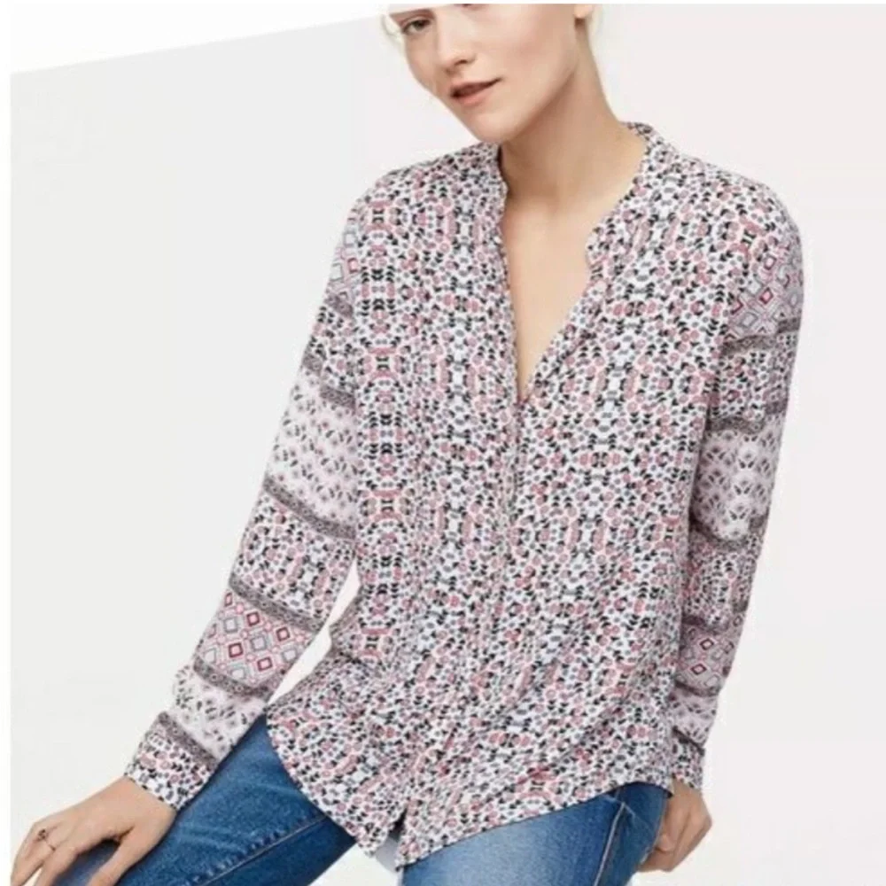LOFT Multicolor Patterned Blouse - Picture 2 of 6